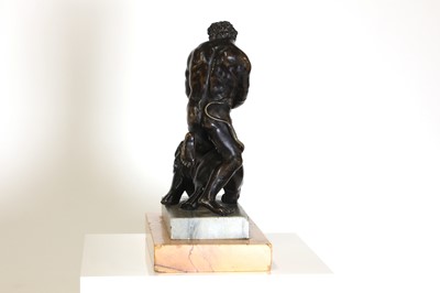 Lot 194 - A patinated bronze figure group after the antique