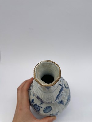 Lot 37 - A delft tin-glazed earthenware double gourd vase