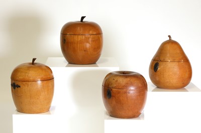 Lot 32 - Four George III fruitwood tea caddies