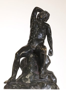 Lot 107 - A grand tour patinated bronze figure after the antique