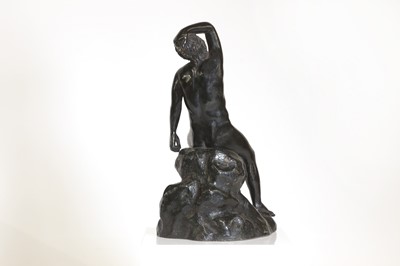 Lot 107 - A grand tour patinated bronze figure after the antique