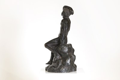 Lot 107 - A grand tour patinated bronze figure after the antique