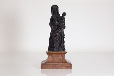 Lot 204 - A patinated bronze figure of the standing Madonna