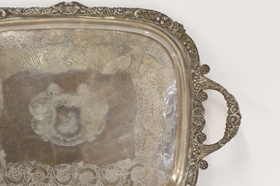 Lot 205 - A George IV twin-handled silver tray