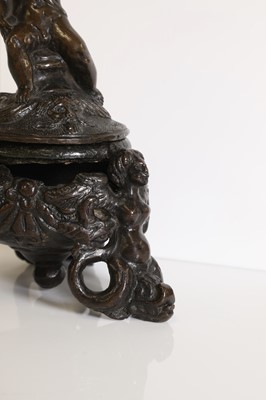 Lot 38 - A bronze inkwell