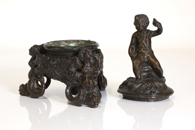 Lot 38 - A bronze inkwell