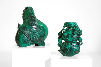 Lot 203 - Two Chinese malachite carvings