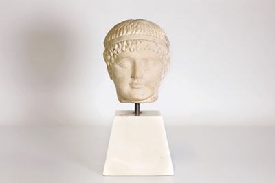 Lot 209 - A Greek-style carved marble bust of a boy