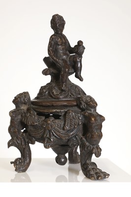 Lot 39 - A bronze inkwell