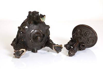 Lot 39 - A bronze inkwell