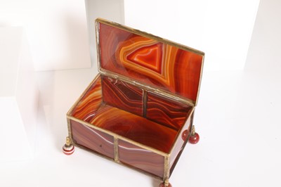 Lot 128 - Four various agate boxes