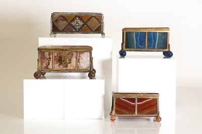 Lot 128 - Four various agate boxes