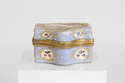 Lot 219 - An enamel and gilt-metal-mounted travelling writing box