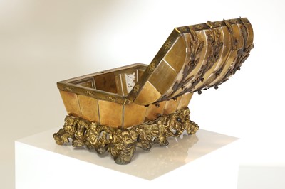 Lot 189 - A gilt-glass and metal-mounted table casket