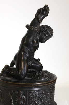 Lot 31 - A grand tour patinated bronze inkwell