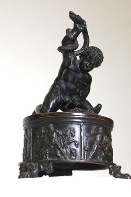 Lot 31 - A grand tour patinated bronze inkwell