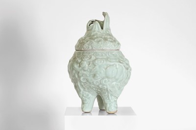 Lot 155 - A Chinese celadon-glazed hill or 'boshanlu' censer