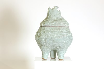 Lot 155 - A Chinese celadon-glazed hill or 'boshanlu' censer