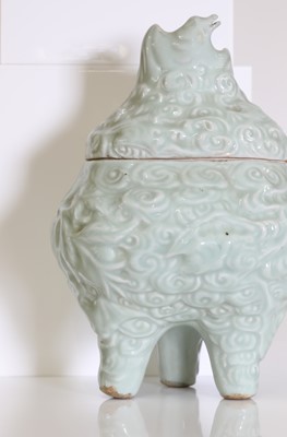 Lot 155 - A Chinese celadon-glazed hill or 'boshanlu' censer