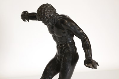 Lot 45 - A grand tour patinated bronze figure, after the antique