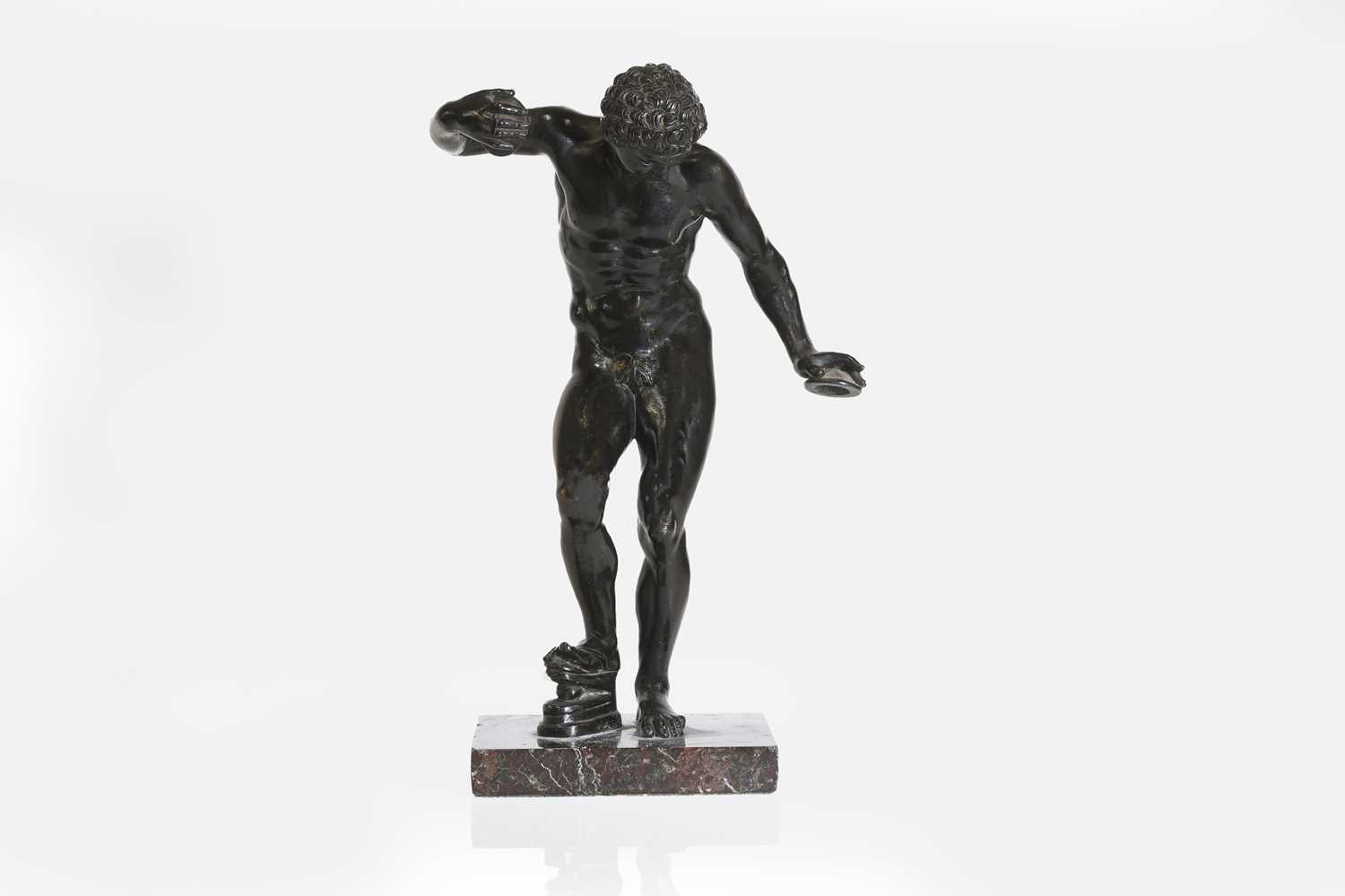 Lot 45 - A grand tour patinated bronze figure, after the antique