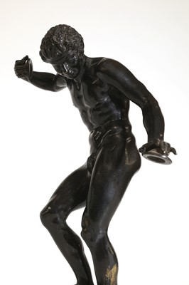 Lot 45 - A grand tour patinated bronze figure, after the antique