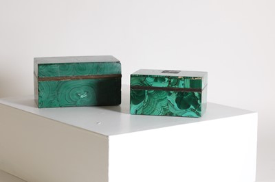 Lot 196 - Two malachite veneered jewellery boxes or caskets