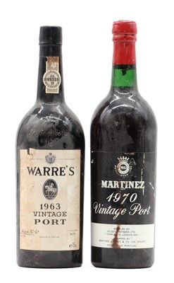 Lot 207 - Warres, Vintage Port, 1963 (1)  together with Martinez, Vintage Port, 1970 (1)