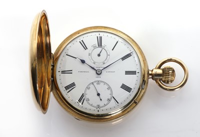 Lot 276 - An 18ct gold hunter key wound pocket watch, by Clifford Lupton