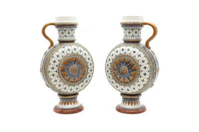 Lot 202 - A pair of German stoneware jugs