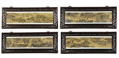 Lot 179 - A set of four Chinese porcelain panels