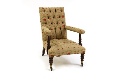 Lot 406 - A Victorian mahogany upholstered armchair
