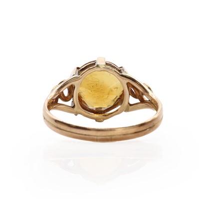 Lot 61 - A gold single stone Cairngorm citrine ring