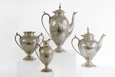 Lot 231 - A William IV silver four-piece tea service