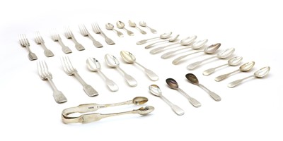 Lot 7 - A collection of Victorian Irish silver flatware