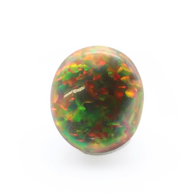 Lot 131 - An unmounted oval shaped opal