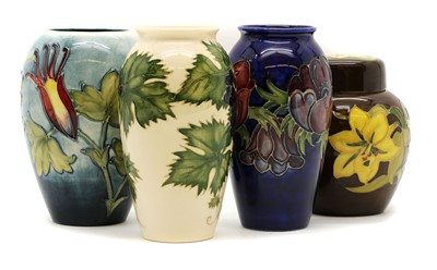 Lot 195 - A group of three Moorcroft pottery vases