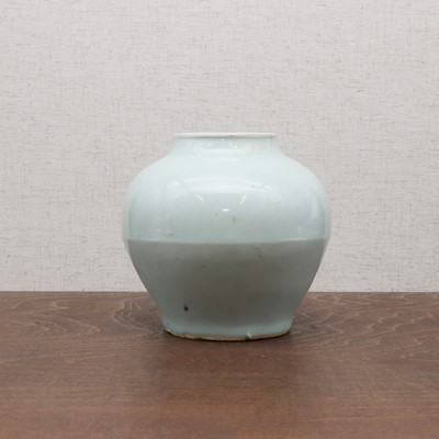 Lot 24 - A Chinese blue-glazed jar