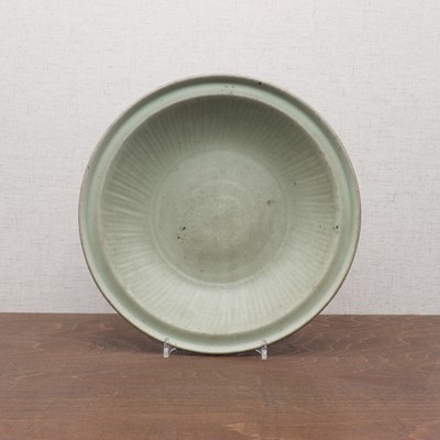 Lot 25 - A Chinese Longquan ware celadon plate