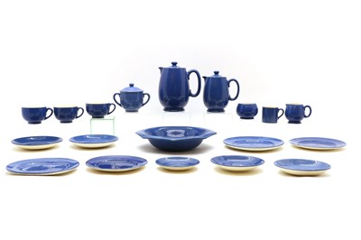 Lot 198 - A Moorcroft pottery 'Powder Blue' tea service