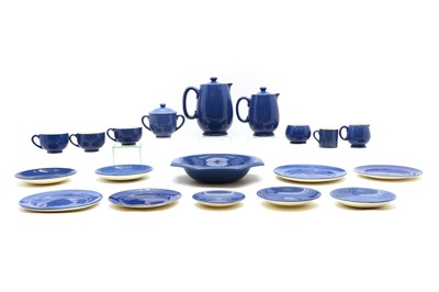 Lot 198 - A Moorcroft pottery 'Powder Blue' tea service