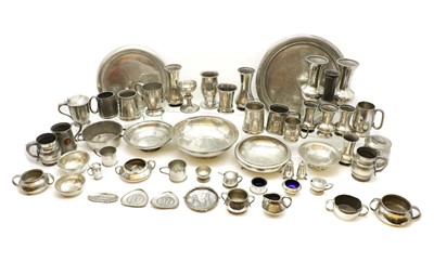 Lot 312 - A large collection of Tudric pewter items
