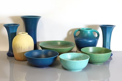 Lot 62 - Nine Pilkington's Royal Lancastrian pottery vases and bowls