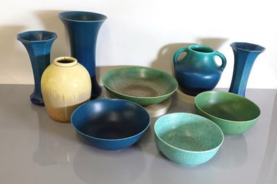 Lot 62 - Nine Pilkington's Royal Lancastrian pottery vases and bowls