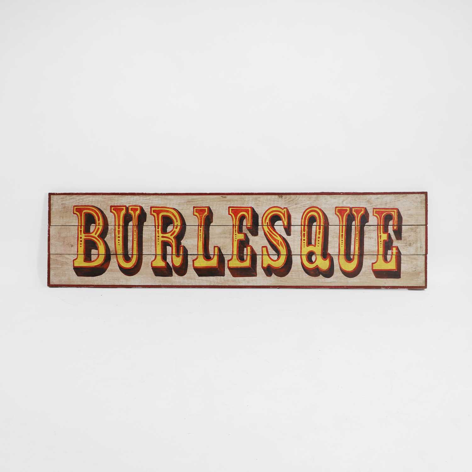 Lot 183 - A large wooden 'BURLESQUE' sign