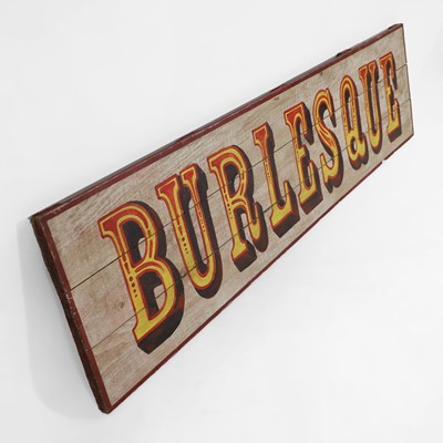 Lot 183 - A large wooden 'BURLESQUE' sign