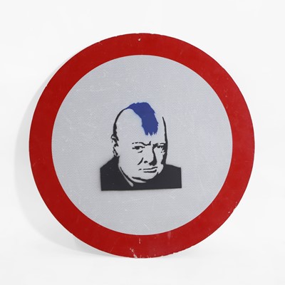 Lot 329 - A Banksy-style spray-painted street sign