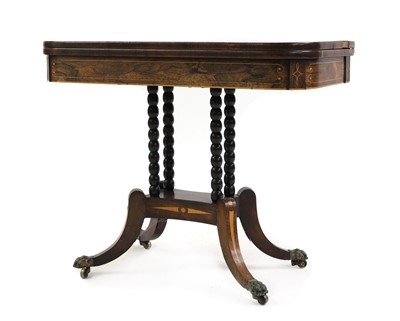 Lot 356 - A Regency rosewood and satinwood card table