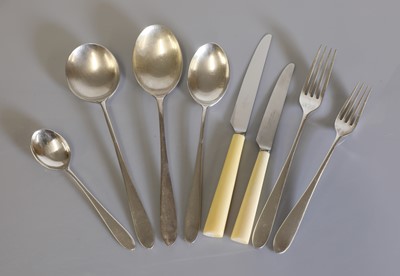 Lot 281 - A twelve-setting canteen of silver-plated 'Pride' cutlery