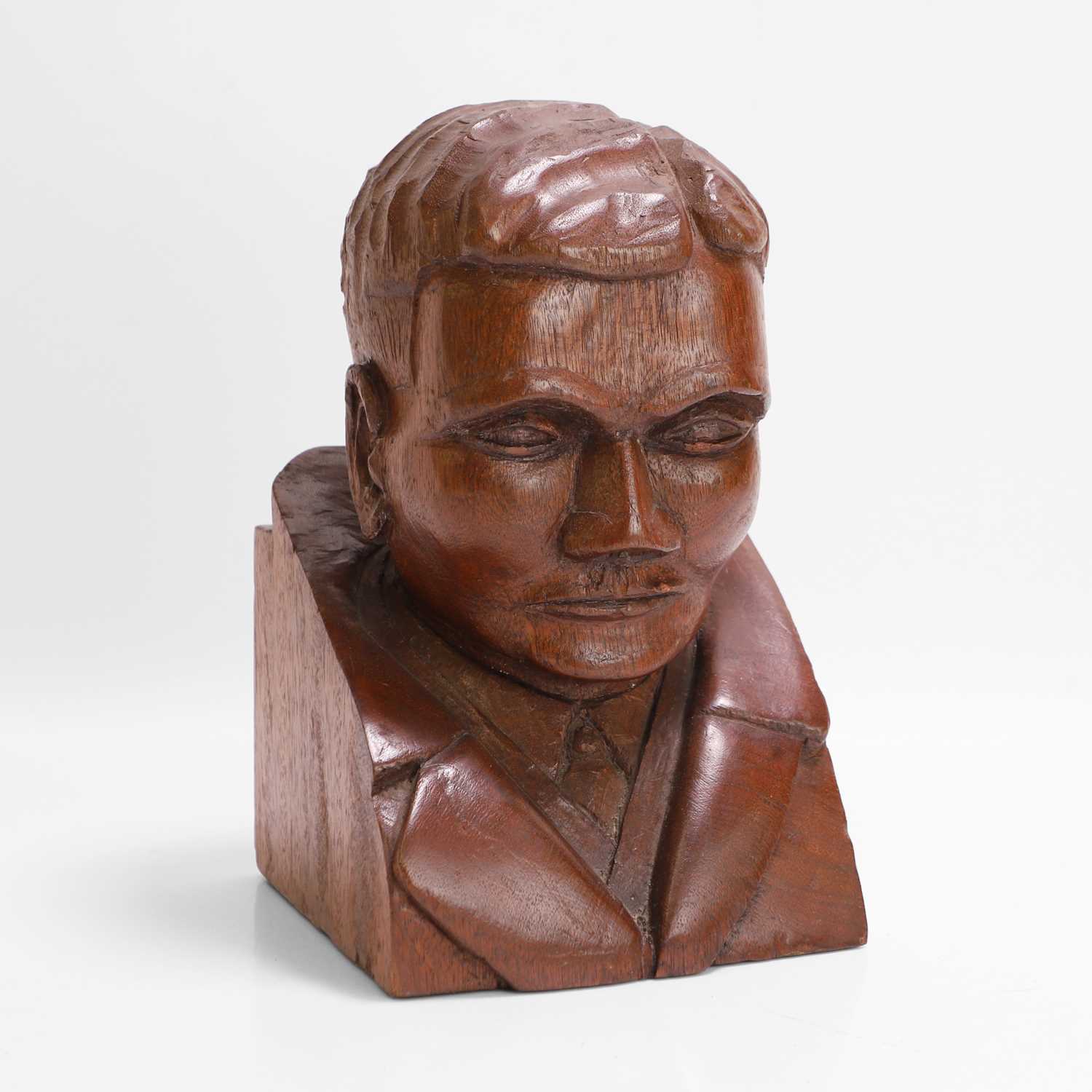 Lot 228 - A folk art Second World War carved wooden bust